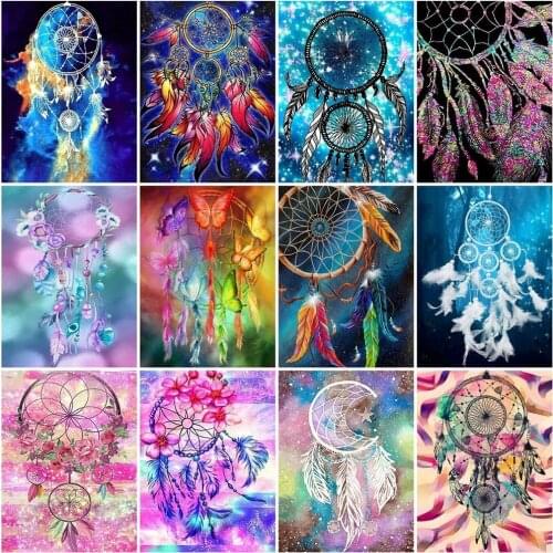 5D DIY Diamond Painting Full Drill Feather Landscape Diamond Mosaic Stitch Interior Paintings Art Picture Handicraft Home Decor