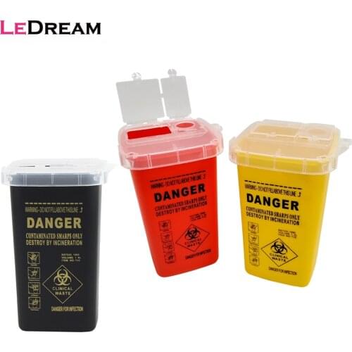1L Plastic Tattoo Medical Supplies Container Waste Box Buckets Collection Barrels For Disposable Tattoo Needle Tips Accessories