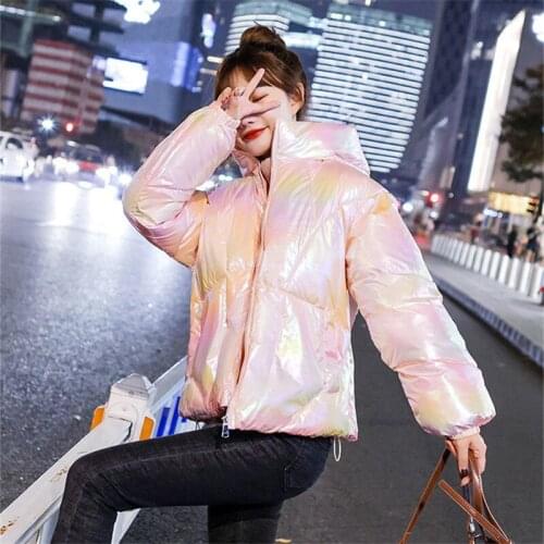 Winter Short Coat Women Parkas New Fashion Short Glossy Warm Thick Loose Down Cotton Padded Jacket Female Bread Service G1264