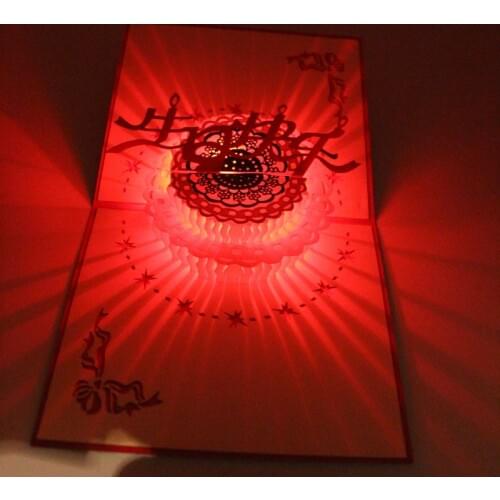 1pcs Creative 3D DIY Birthday Party Greeting Card With Happy Birthday Song Fashion Gift Cards For Family Rose Wish Cards