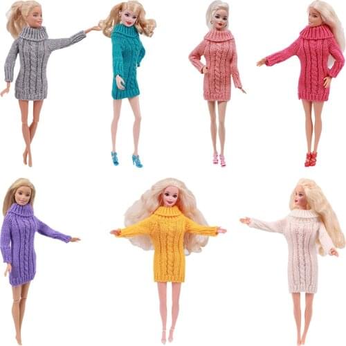 Doll Clothes Handmade Doll Sweater Suit For Barbies Doll&BJD Blyth Long Collar Long Sleeve Sweater Long For Our Generation Doll