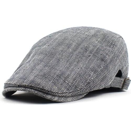LDSLYJR Plaid Newsboy Caps Cotton Flat Peaked Cap Men and Women Painter Beret Hats 11