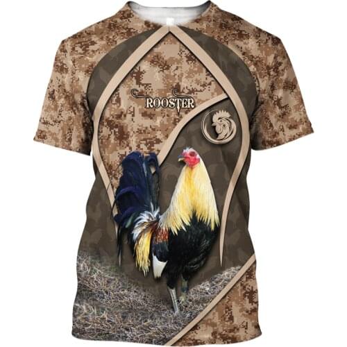 Hot sale Beautiful Rooster Camo 3D All Over Printed Men T shirt Summer Harajuku Casual Short Sleeve Tee Shirts Unisex Tops TX-36