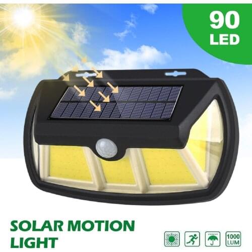 MPOW 90 COB LED Solar Wall Light IP65 Waterproof PIR Motion Sensor Light with 2200MAH Battery 270° Wide Angle Solar Motion Light