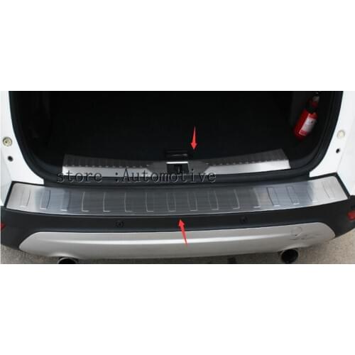 For Ford Escape Kuga 2016 2017 2018 Rear Bumper Protector Deck Step Panel Trim Cover Trunk Boot Sill Plate Garnish