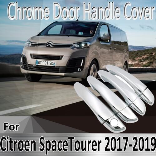 For Citroen SpaceTourer Dispatch MK3 2017~2019 Styling Stickers Decoration Chrome Door Handle Cover paint Refit Car Accessories