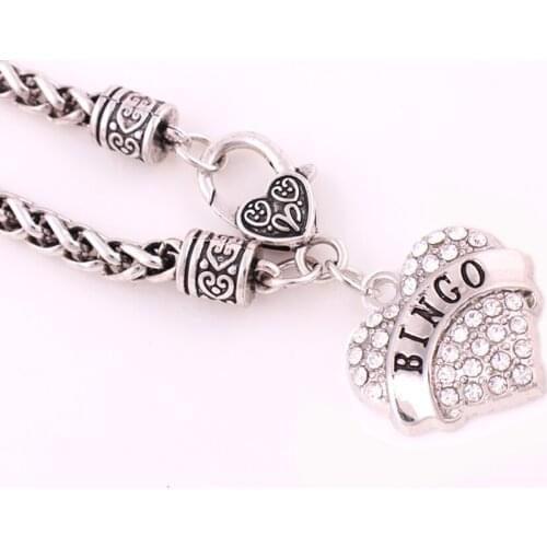 New Arrival BINGO pendant bracelet link chain Lobster-claw-clasps