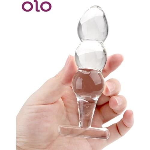 OLO Anal Beads Crystal Glass Dildos Anal Sex Toys Butt Plug Erotic Products G-spot Prostate Massager Sex Toys For Women Men