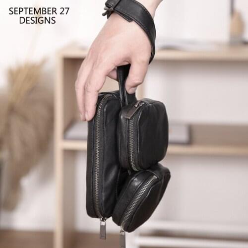 Genuine Leather Men Clutch Bag Handmade Luxury Women Clutches Organizer Wallet Long Wallets Money Bag Phone Purses Mini Hand Bag