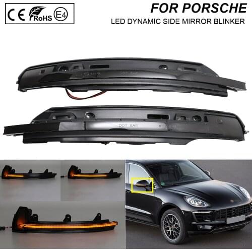 Pair Dynamic Sequential LED Side Mirror Blinker Light Turn Signal Lamp For Porsche Macan 2014 2015 2016 2017 2018 2019 2020