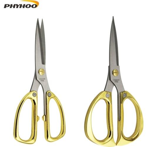 Gold Handle Stainless Steel Professional Sewing Scissors for Fabric Sewing DIY Handmade Art Supplies Tool Dressmaking Shears