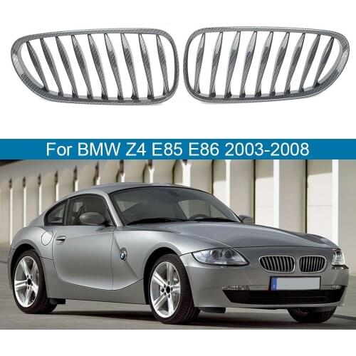 1 Pair Carbon Look Car Front Bumper Kidney Grilles Grill Sporty Style Replacement For BMW E85 E86 Z4 2003-2008 Coupe Convertible