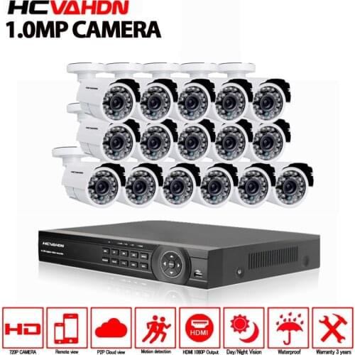 AHD CCTV System 16CH AHD 1080P CCTV DVR Kit HDMI 1080P 2000TVL IR 720P Cameras Security System 16 channel CCTV NVR Kit