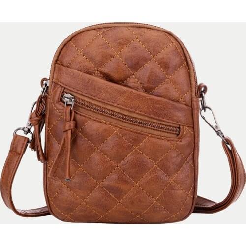 Vintage Small Crossbody Bags for Women Mini PU Leather Shoulder Messenger Bag Phone Purse Bolsas Zipper Flap Handbag