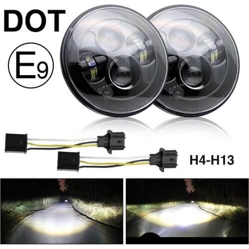 CO LIGHT Led Headlight 7 Inch Hi-Lo 50W 30W 5000lms 3000lm for Moto Bike Lada Niva UAZ Offroad 4x4 12V 24V