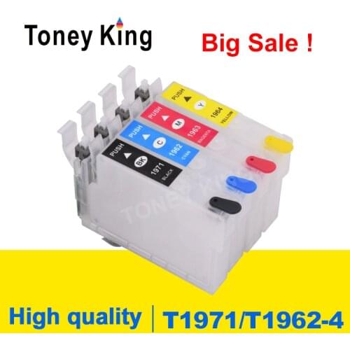 Toney King Refill Ink Cartridge T1971 T1972 T1973 T1974 for Epson Expression XP-101 201 211 401 204 104 214 411 WF-2532 Printer