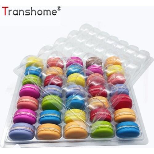 Transhome Macaron Stand 35 Holes Macaron Box PVC Plastic Packaging Box Cupcake Stand Macarons Display Tray Wedding Decoration