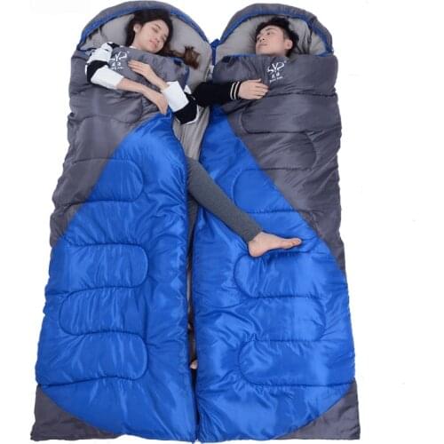 Thicken Camping Sleeping Bag Camping Equipment Adult Sleeping Bags Travel Furniture For Nature Hike 4 Season Warm Sleeping Bags