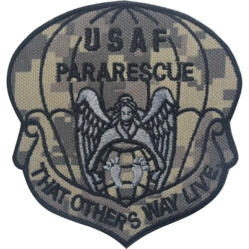 Embroidered Patch USAF PARARESCUE Patch Tactical Emblem Badges Embroidery Patches For Jackets Jeans Backpack Cap