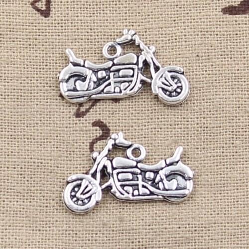 15pcs Charms Motorcycle Scooter Autocycle 14x25mm Antique Silver Color Pendants Making DIY Handmade Tibetan Silver Color Jewelry