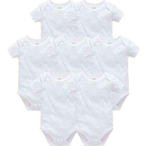 2021 Solid White Baby Clothes Long Sleeve Cotton Baby Girls Boys Bodysuit Newborn body bebe 0-24 months Infant Jumpsuit