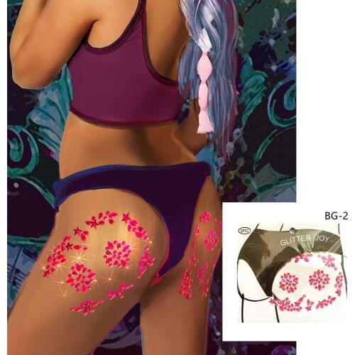 2021 New Arrival Booty Gem Sticker Neon Jewelry Body Tattoo Stickers For Festival Use