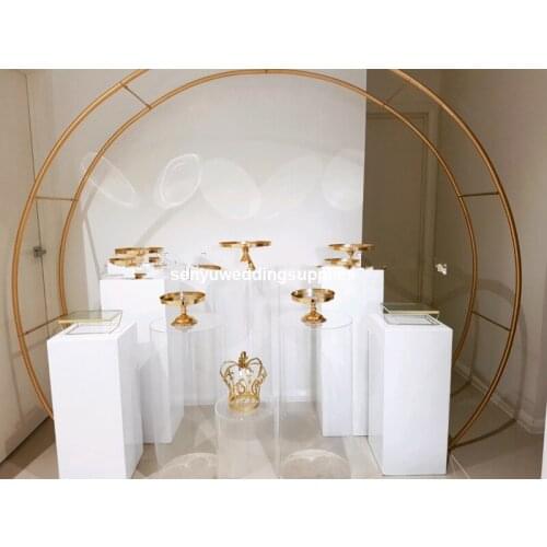 4pcs/set)Iangel acrylic round plinth pillar pedestal for wedding and events senyu1766