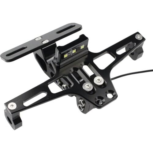 Motorcycle Accessories With LED Light License Plate Holder Professional Universal Mount Rustproof Rear Bracket Stainless Steel