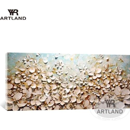 White flowers for festival decoration 100% Handmade oil painting on canvas for living room bedroom home decoration no framed