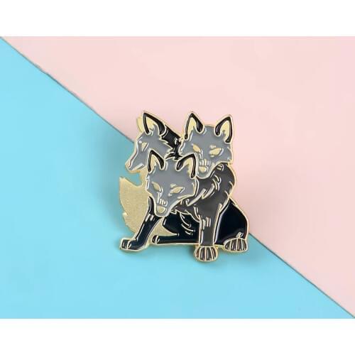 Cerberus Pins Ancient Greek mythology Brooches Badges Metal Button Hard Enamel Pins Gifts for Friends Jewelry Wholesale