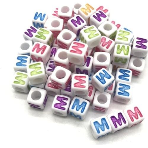 50pcs 7x7mm 26 Letter Beads Square Shape Alphabet Letter Beads Charms Bracelet Necklace For Jewelry Making Accessories #MMM