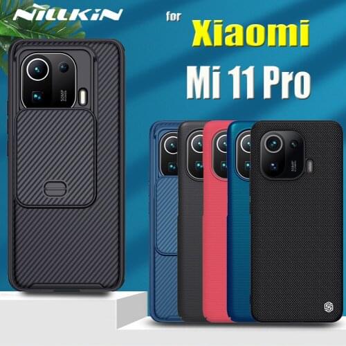 Nilkin for Xiaomi Mi 11 Pro Case NILLKIN Slide Camera Protect Lens Protection Privacy Hard Frosted Textured Fiber Cover on Mi11