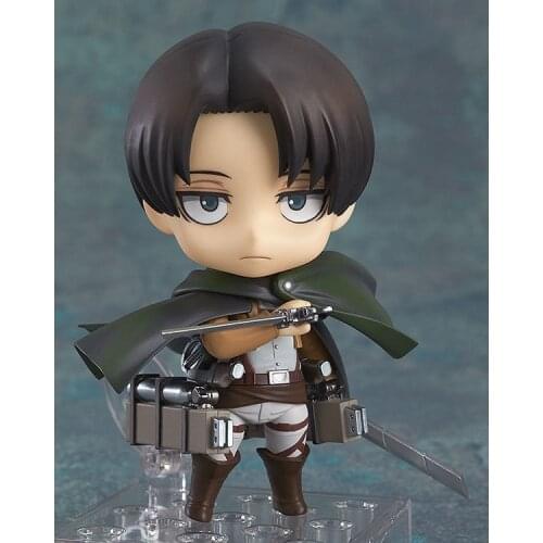 NEW hot 10cm Q version Attack on Titan Levi Rivaille Rival Ackerman mobile action figure toys collection christmas toy doll #852