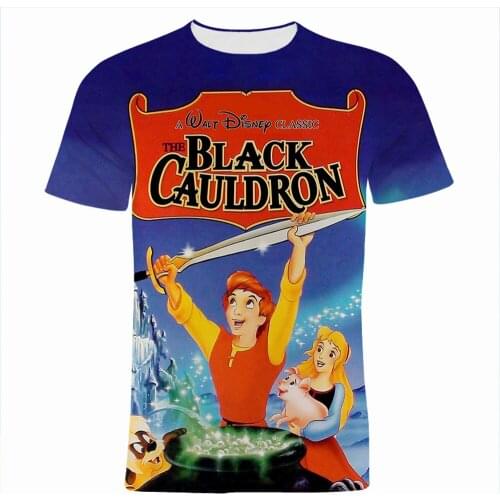 The Black Cauldron T Shirt For Men Disney Movie 3D Print Women Tee Shirts Summer Cartoon Anime Boy Girl Kids Clothes