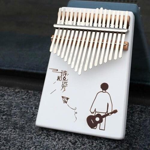 17Keys Tones Kalimba Thumb Piano Wood Mahogany Body Beginner Musical Instrument Tune Hammer Solid Pine Mahogany