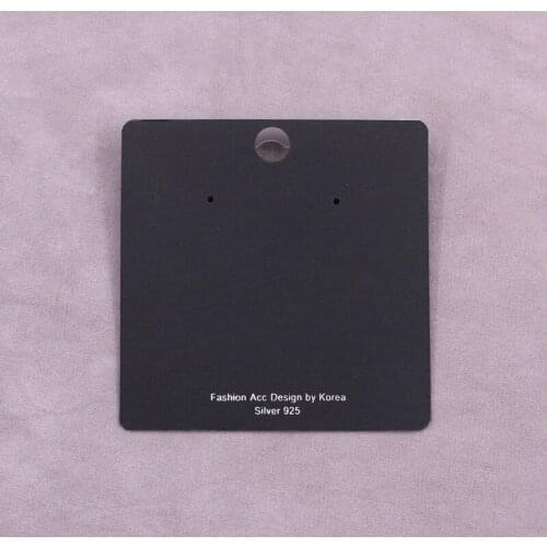 Fashion 7*7cm 100pcs/lot Black Paper Jewelry Packing Cards PVC Plastic Hook Earrings Display Card Holder High Quality