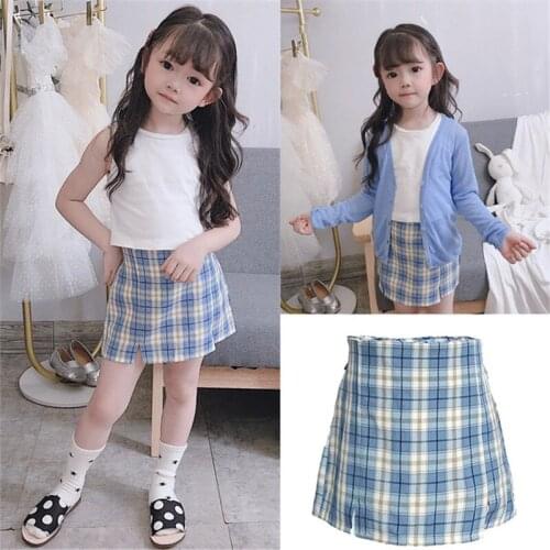 Plaid School Girls Skirt 2020 Summer Pleated Skirts Kids Cute Sweet Skirts for teen girls Dance Mini Skirt