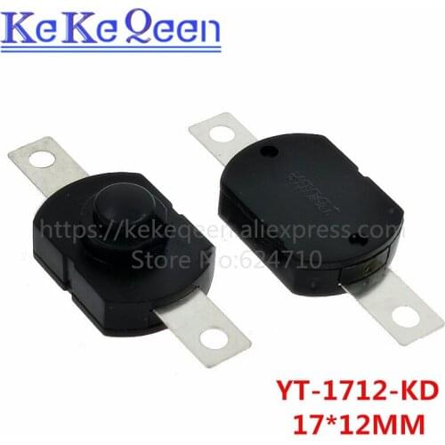 100PCS 1712-KD 17*12mm ON OFF SMT Strong light Flashlight Button self-locking Switch SMD 17MM*12MM Straight feet