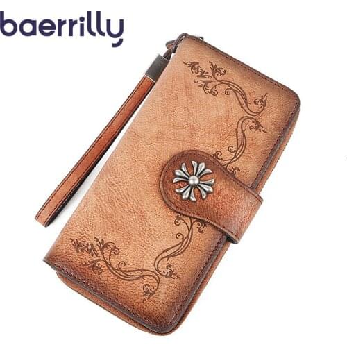 2019 New Flowers Women Wallets Genuine Leather Clutch Bags Coin Purse Girl Purses And Handbags Luxury Ladies Card Holder Wallet