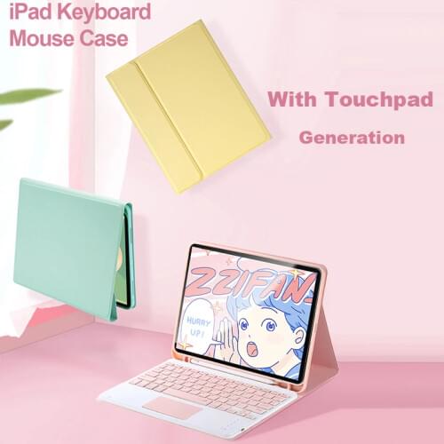 Luxury Touchpad Wireless Bluetooth With Touchpad Generation Tablet Cloth Leather Case For Apple iPad Air 4 10.9 2020 Keyboard