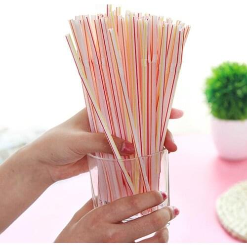 Colorful 100pcs 21cm Curved Disposable Plastic Drinking Straw Straw Wedding Cocktail Birthday Elbow Party Juice Lounge Bend E2D4