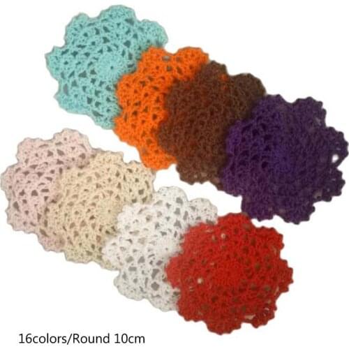 HOT round cotton placemat cup drink coaster mug kitchen Christmas dish table place mat cloth lace Crochet tea coffee doily pad