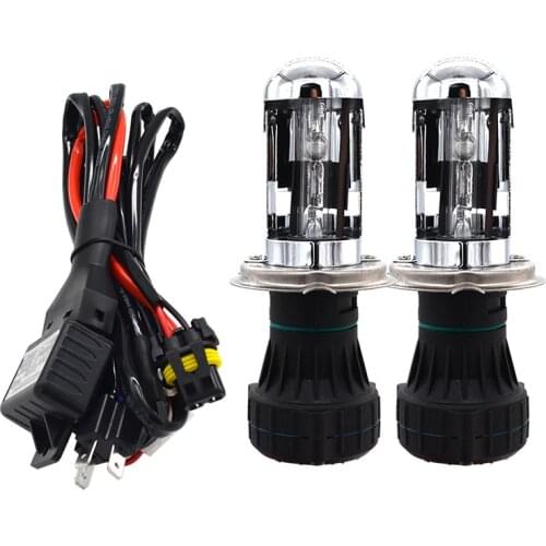 SKYJOYCE Premium 35W Cnlight BiXenon H4 Hi/Lo Beam Xenon Bulb 4300K 6000K With Relay Harness Controller Car Headlight H4-3 Bulb