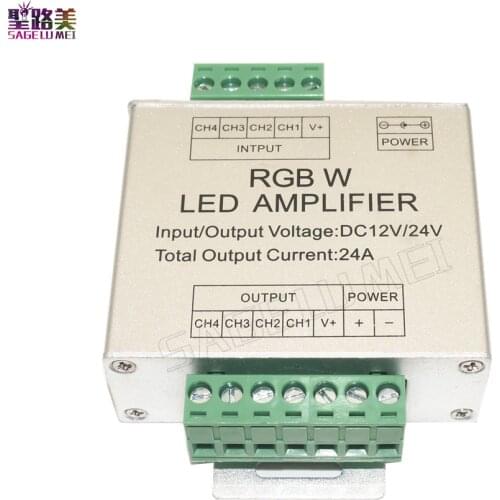 LED RGBW Amplifier DC12V-24V 24A 4 Channel 4CH RGBW LED Strip Power Repeater signal amplifier For RGBW led strip lamp lighting