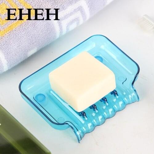 Hot Suction Cup Soap Storage Boxes Bins Kitchen Sink Soap Dish Holder Plastic Bathroom Accessories EH055