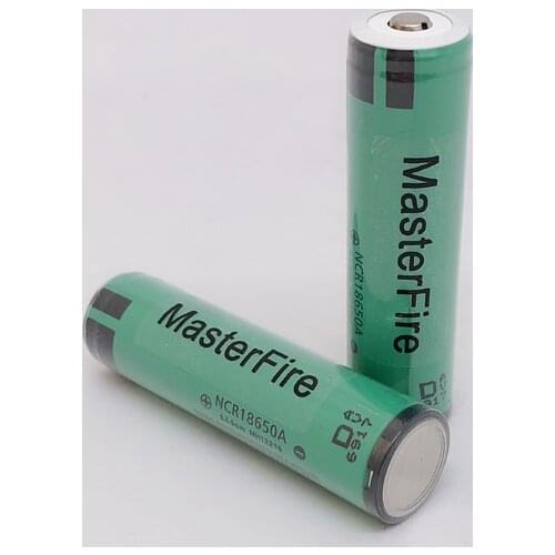 MasterFire 2pcs/lot Protected Original 18650 NCR18650A Rechargeable battery 3.7V 3100mAh Batteries For panasonic laptop with PCB
