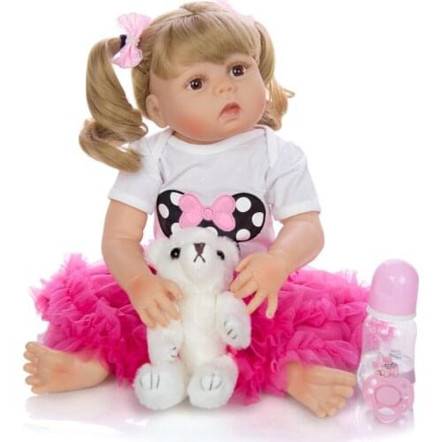 Pretty princess Reborn Baby Girl Dolls 23 inch Full Silicone Body Waterproof Menina bebe Reborn Kids Playmate gift