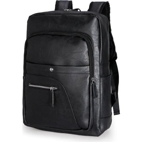 Fashion Retro PU Backpacks Waterproof Large Capacity Shoulder Bag Wearproof Business Laptop Bags for School Travel Sports