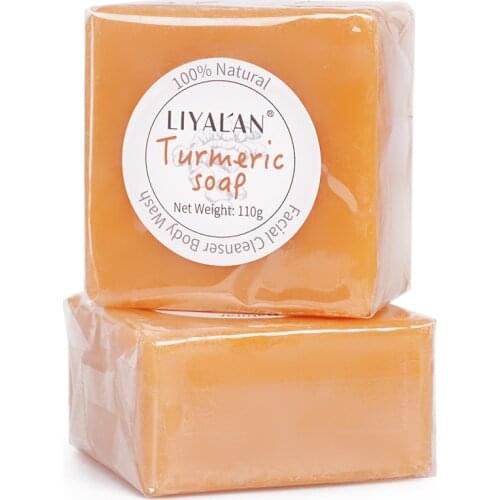 Tumeric Soap Natural to Lightening Acne Dark Black Spots Skin Glow Brighter Scars Removal Bars Whitening Face Body Skin Care