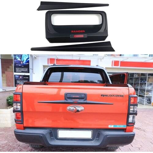 Tail Gate Rear Door Handle Cover For Ford Ranger T6 T7 T8 2012-2020 Wildtrak Car Styling Black Tailgate Trim